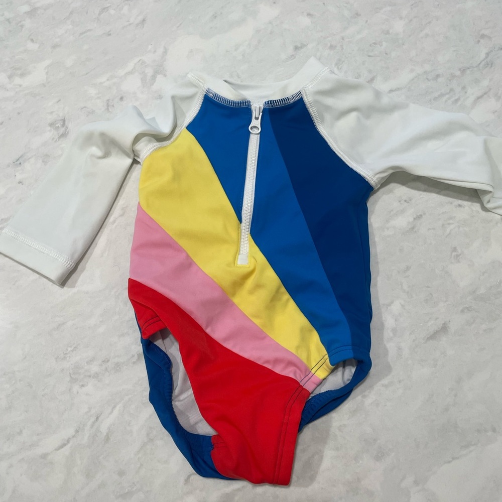 Hanna Andersson Blue and White Swimsuit